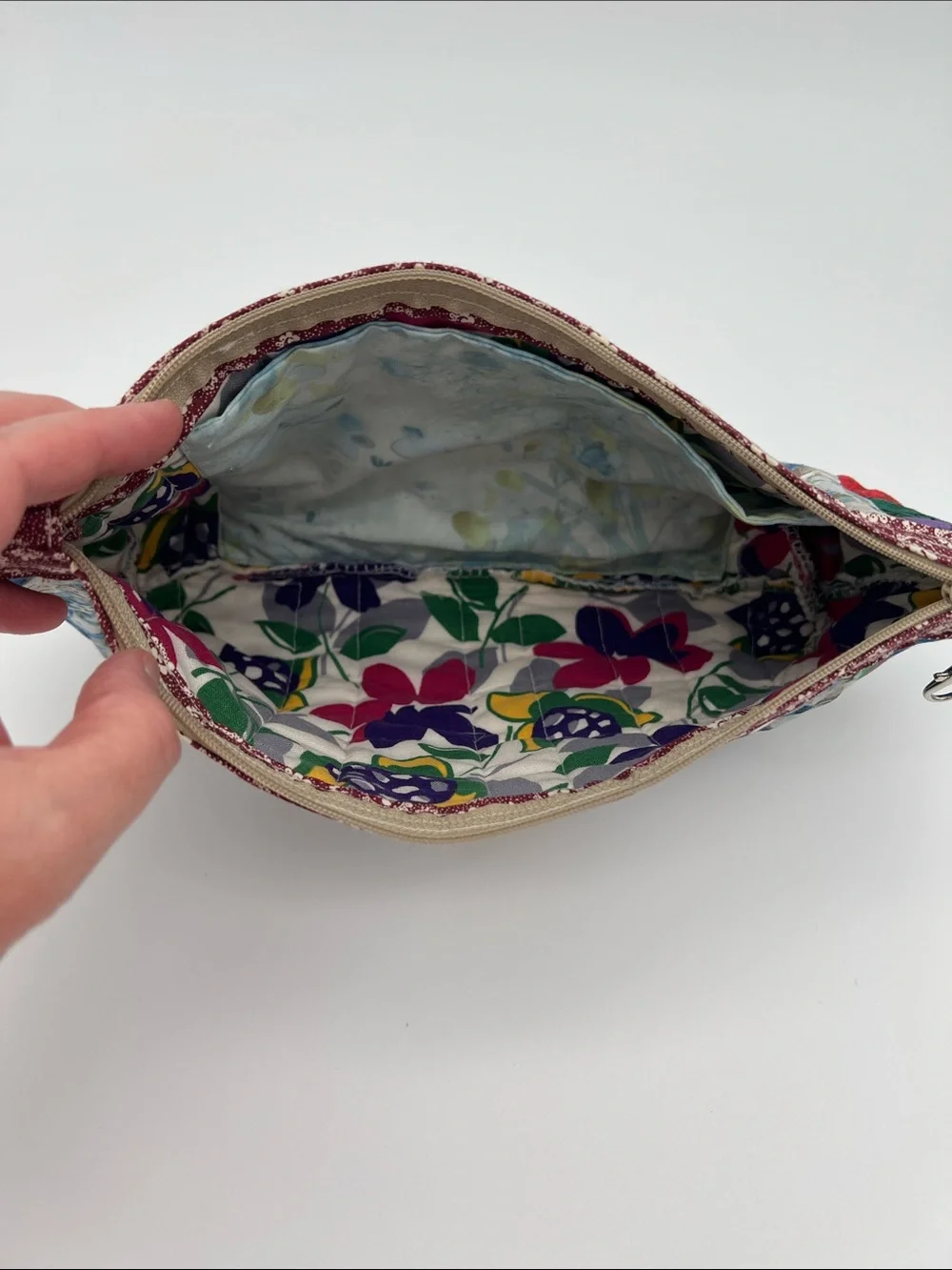 Handmade Scrappy Zippered Pouch with Inner Pocket for Makeup, Pencils and More!